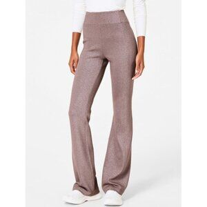 Spanx AirEssentials Slim Flare Pant Shimmer Smoke Silver Shine High-Rise Waist S
